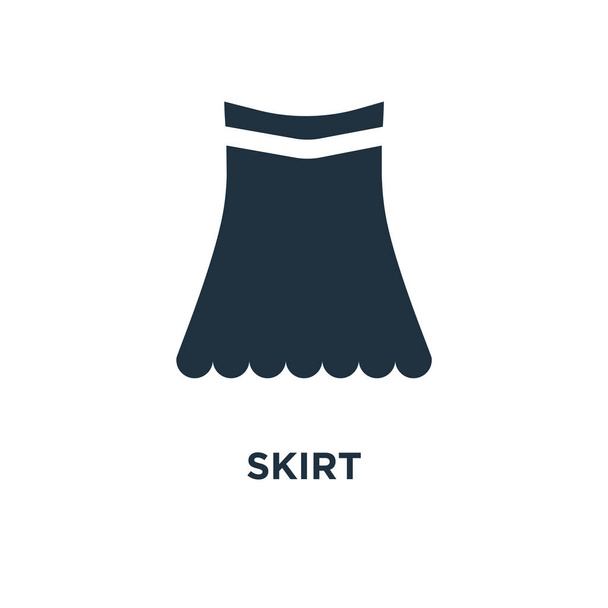 Skirt icon. Black filled vector illustration. Skirt symbol on white background. Can be used in web and mobile. - Vector, Image