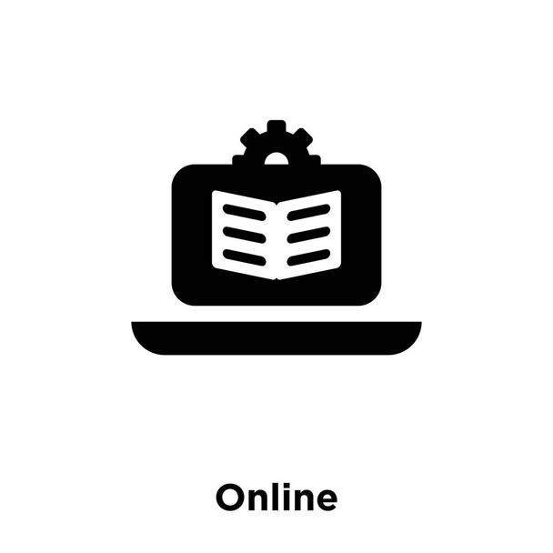 On-line ikonou vektorových izolované na bílém pozadí, logo pojmu Online podepsat na průhledném pozadí, plný černý symbol - Vektor, obrázek