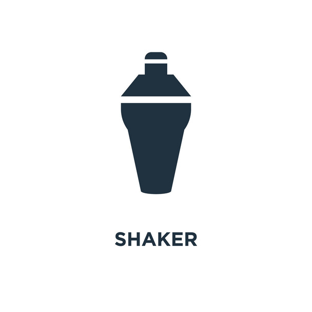 Icona dello shaker. Illustrazione vettoriale riempita nera. Simbolo shaker su sfondo bianco. Può essere utilizzato in web e mobile
. - Vettoriali, immagini