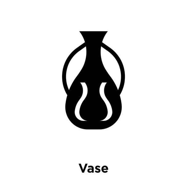 白い背景に、透明な背景の花瓶サインオンのロゴのコンセプトに分離された花瓶アイコン ベクトルいっぱい黒い記号 - ベクター画像