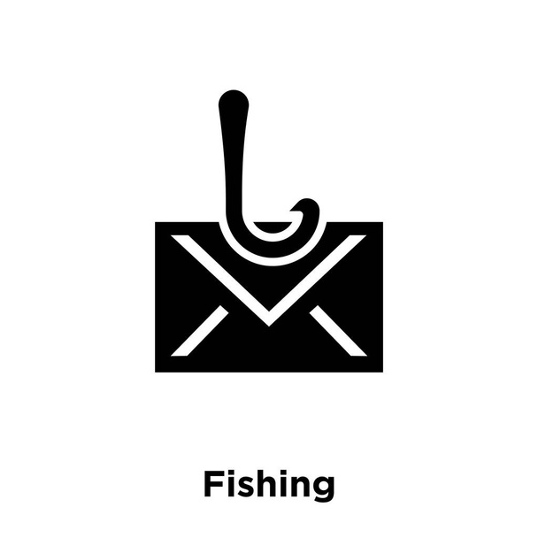 Halászati ikon-vektoros elszigetelt fehér background, logo fogalom a halászati jel-ra átlátszó háttér, tele fekete szimbólum - Vektor, kép