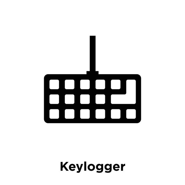 白い背景に、透明な背景にキーロガー サインのロゴのコンセプトに分離されたキーロガーのアイコン ベクトルいっぱい黒い記号 - ベクター画像