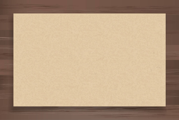 Brown paper on wood texture background. Vector illustration. - Vector, Image