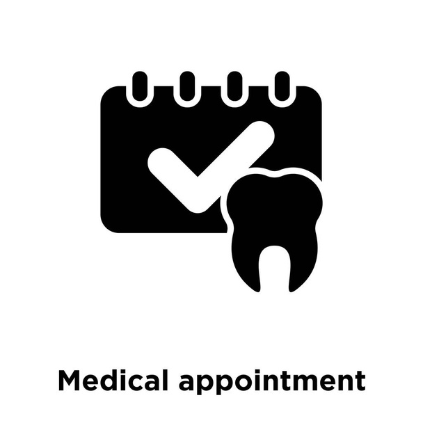 Medische benoeming pictogram vector geïsoleerd op een witte achtergrond, logo concept van medische benoeming ondertekenen op transparante achtergrond, gevulde zwarte symbool - Vector, afbeelding