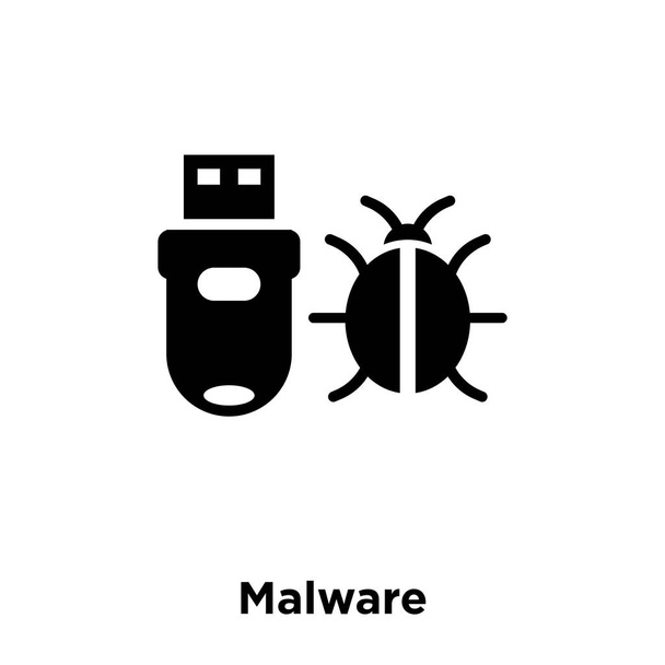 Malware-ikon vektor elszigetelt fehér background, logo fogalom Malware jel-ra átlátszó háttér, tele fekete szimbólum - Vektor, kép