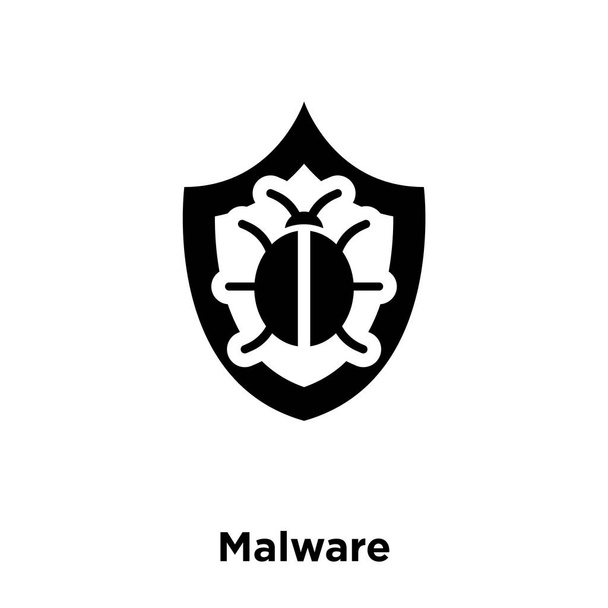 Malware-ikon vektor elszigetelt fehér background, logo fogalom Malware jel-ra átlátszó háttér, tele fekete szimbólum - Vektor, kép