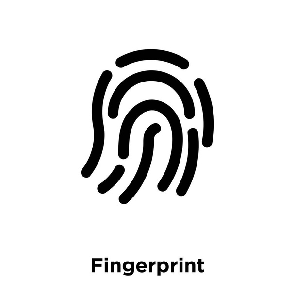 Ujjlenyomat ikon-vektoros elszigetelt fehér background, logo fogalom ujjlenyomat jel-ra átlátszó háttér, tele fekete szimbólum - Vektor, kép