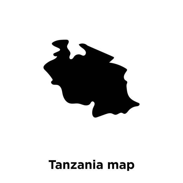 Tanzania map icon vector isolated on white background, logo concept of Tanzania map sign on transparent background, filled black symbol - Vector, Image