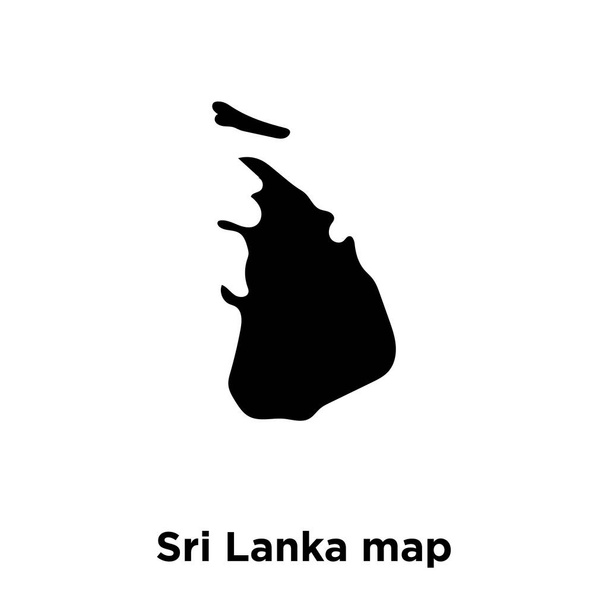 Sri Lanka map icon vector isolated on white background, logo concept of Sri Lanka map sign on transparent background, filled black symbol - Vector, Image