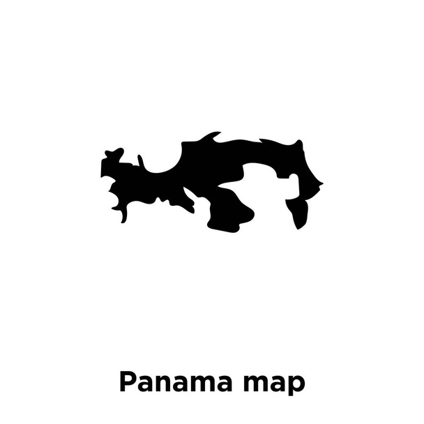Panama map icon vector isolated on white background, logo concept of Panama map sign on transparent background, filled black symbol - Vector, Image