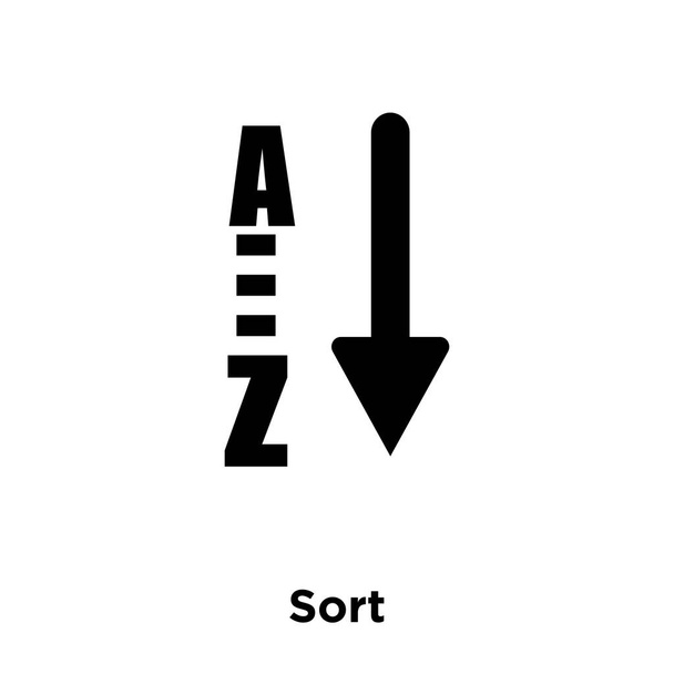 Ordenar vector icono aislado sobre fondo blanco, concepto de logotipo de Ordenar signo sobre fondo transparente, símbolo negro relleno
 - Vector, imagen