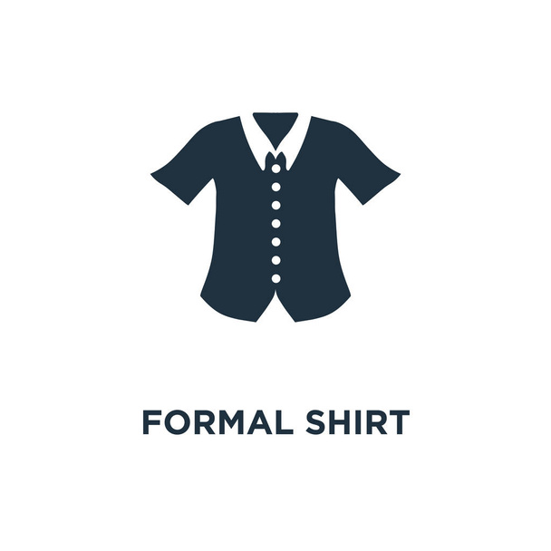 Formal Shirt icon. Black filled vector illustration. Formal Shirt symbol on white background. Can be used in web and mobile. - Vector, Imagen