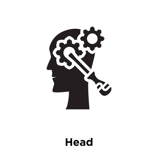 Vetor de ícone de cabeça isolado no fundo branco, conceito de logotipo do sinal de cabeça no fundo transparente, símbolo preto preenchido
 - Vetor, Imagem