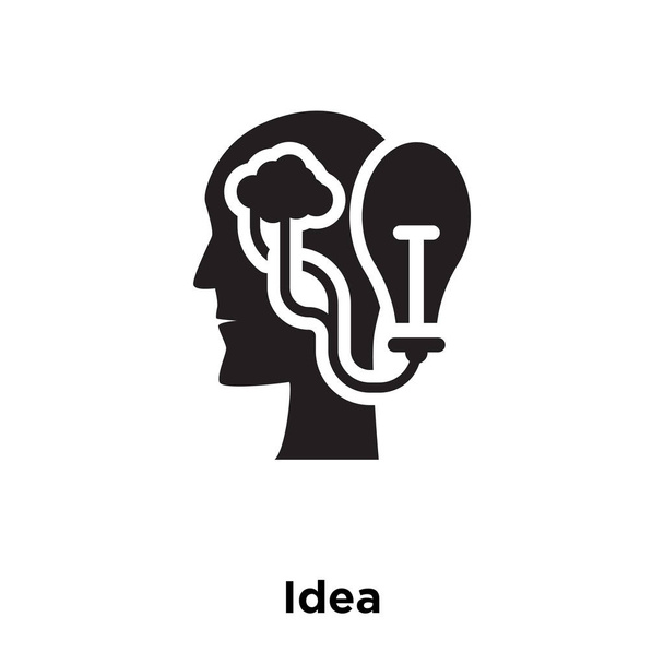 Idea icono vector aislado sobre fondo blanco, concepto de logotipo de Idea signo sobre fondo transparente, símbolo negro relleno
 - Vector, imagen
