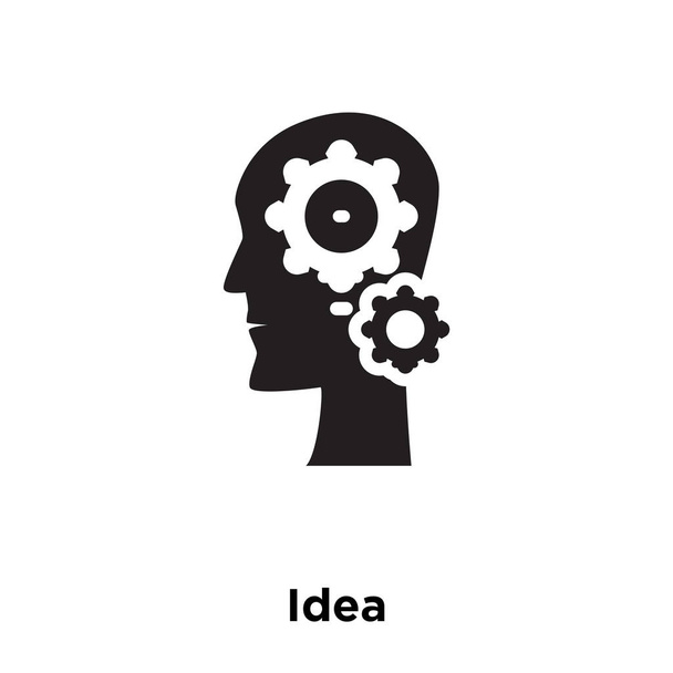 Vektorové ikony myšlenka izolovaných na bílém pozadí, logo pojmu myšlenka nápis na průhledné pozadí, plný černý symbol - Vektor, obrázek