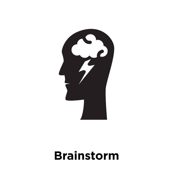 Мозговой штурм иконка вектор изолирован на белом фоне, логотип концепции мозгового штурма знак на прозрачном фоне, заполненный черный символ
 - Вектор,изображение
