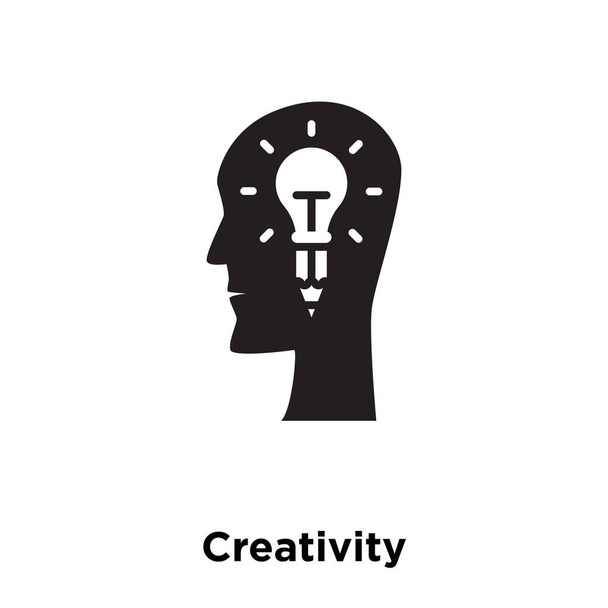 Vetor de ícone de criatividade isolado no fundo branco, conceito de logotipo do sinal de criatividade no fundo transparente, símbolo preto preenchido
 - Vetor, Imagem
