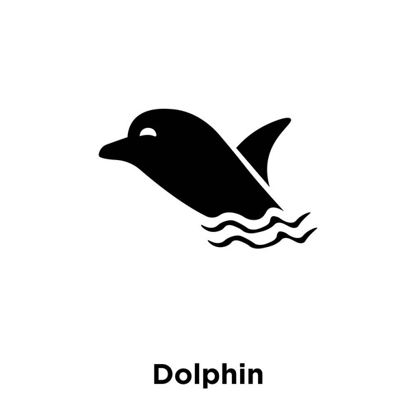 Dolphin icon vector isolated on white background, logo concept of Dolphin sign on transparent background, filled black symbol - Vektor, obrázek