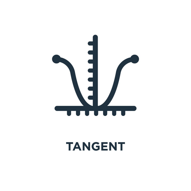 Tangent icon. Black filled vector illustration. Tangent symbol on white background. Can be used in web and mobile. - Vector, Image