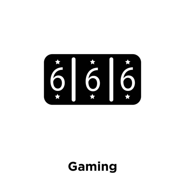 Herní ikony vektorové izolovaných na bílém pozadí, logo pojmu herní nápis na průhledné pozadí, plný černý symbol - Vektor, obrázek