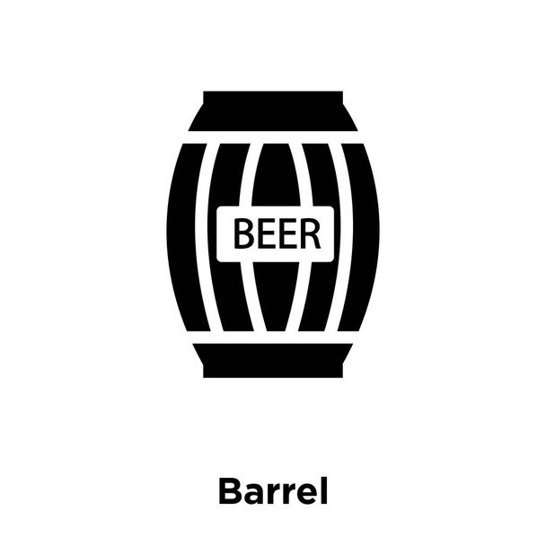 Barrel icon vector isolated on white background, logo concept of Barrel sign on transparent background, filled black symbol - Vector, Image