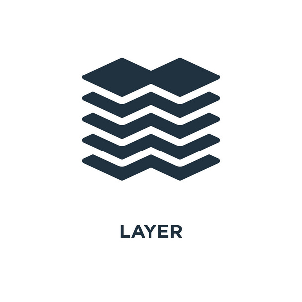 Layer icon. Black filled vector illustration. Layer symbol on white background. Can be used in web and mobile. - Vector, Image