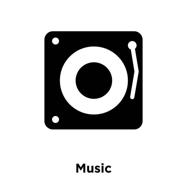Διάνυσμα εικονίδιο μουσική που απομονώνονται σε λευκό φόντο, λογότυπο έννοια μουσική σημείου σε διαφανές φόντο, γεμάτο μαύρο σύμβολο - Διάνυσμα, εικόνα