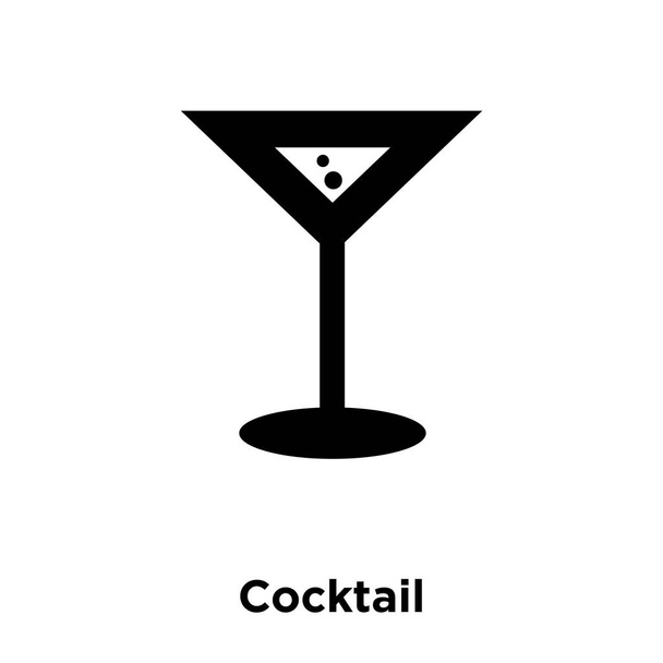 Cocktail pictogram vector geïsoleerd op een witte achtergrond, logo concept van Cocktail teken op transparante achtergrond, gevuld zwart symbool - Vector, afbeelding