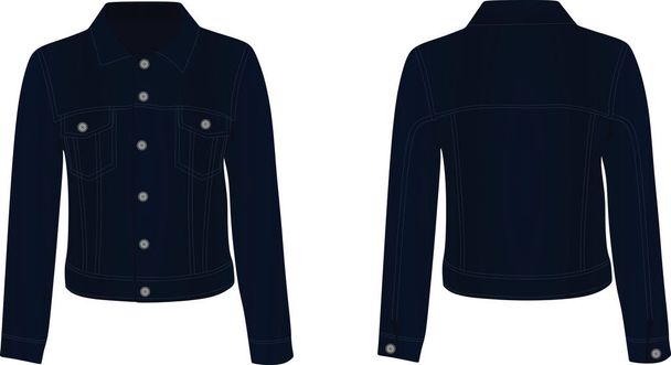 Sötét kék kabát. vektoros illusztráció - Vektor, kép