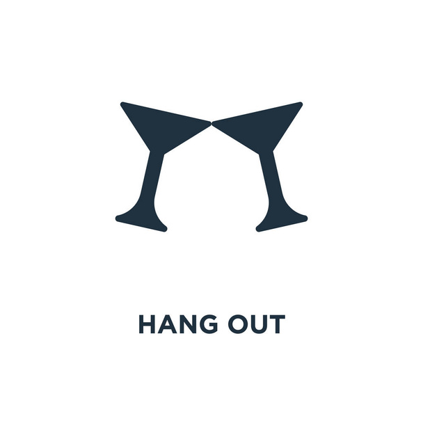 Hang out icon. Black filled vector illustration. Hang out symbol on white background. Can be used in web and mobile. - Vector, Image