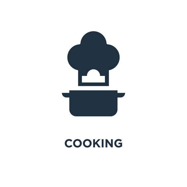Ícone de cozinha. Ilustração vetorial cheia de preto. Cozinhar símbolo no fundo branco. Pode ser usado na web e móvel
. - Vetor, Imagem