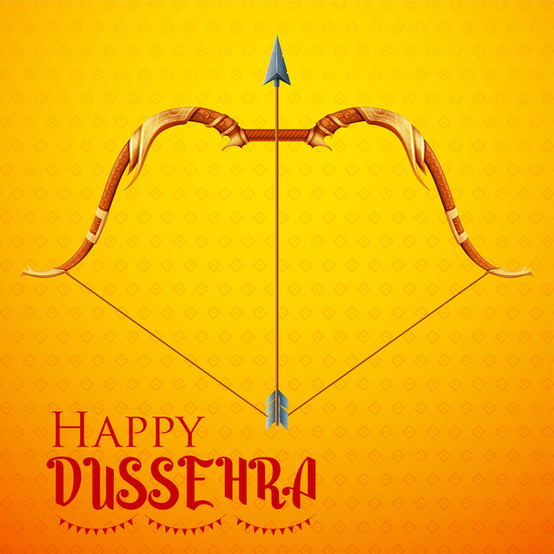 Τόξο και βέλος του Ράμα στην ευτυχισμένη Dussehra Φεστιβάλ της Ινδίας φόντο - Διάνυσμα, εικόνα