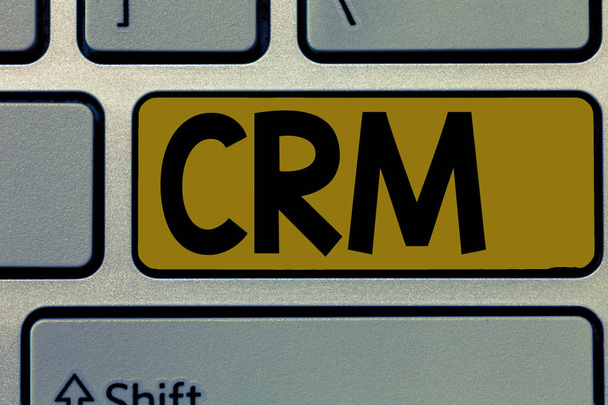 Handwriting text Crm. Concept meaning Strategy for managing the Affiliation Interactions of an organization - Photo, Image