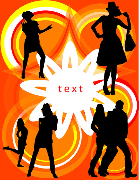 Siluetas mujer con texto para la venta
 - Vector, Imagen
