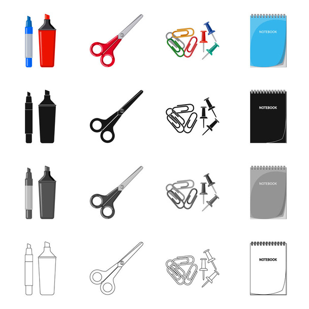 Vector design of office and supply icon. Collection of office and school stock vector illustration. - Vektor, Bild