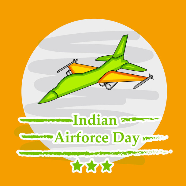 Illustration von Elementen des Tages der indischen Luftwaffe Hintergrundillustration von Flugzeugen mit Text zum Tag der indischen Luftwaffe anlässlich des Tages der indischen Luftwaffe - Vektor, Bild