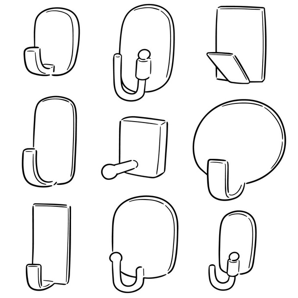 vector set of wall hooks - Vector, Image
