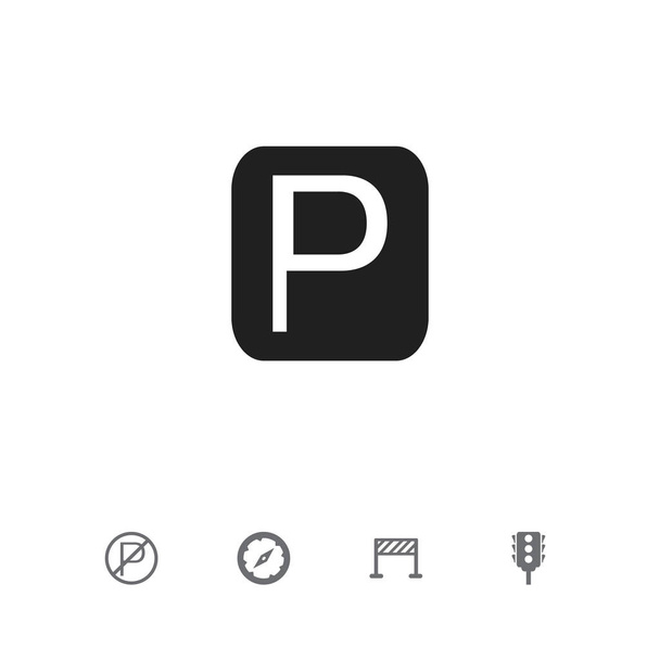 Satz von 5 editierbaren Richtungssymbolen. beinhaltet Symbole wie Ampel, Parkverbot, Kompass und mehr. kann für Web-, Mobil-, UI- und Infografik-Design verwendet werden. - Foto, Bild