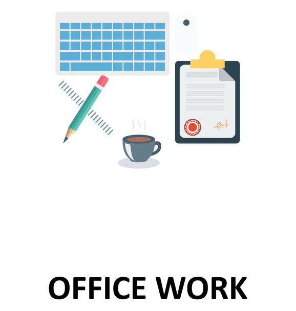 Office Work Isolated Color Vector Illustration Icon - Vector, Image