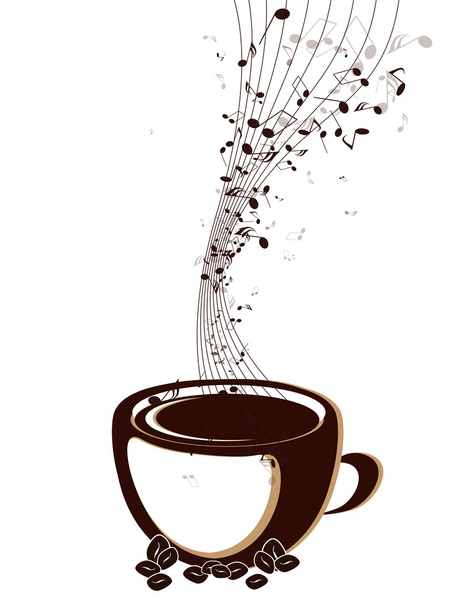 xícara de café com notas
 - Vetor, Imagem