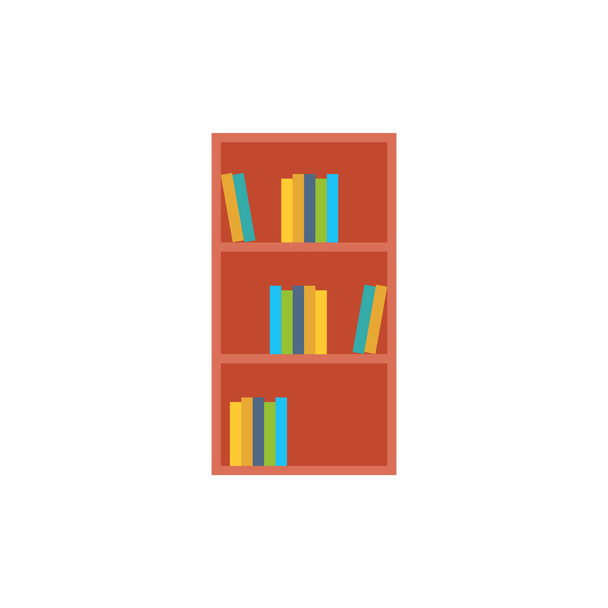 eenvoudig icoon van boekenkasten, vector illustratie - Vector, afbeelding