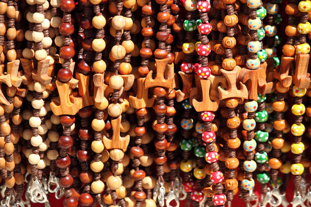 Colorful beads with tau cross - Photo, Image