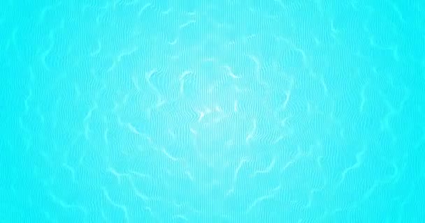 純粋な光の青い水の表面。4 k のループ繰り返しターコイズ ブルーの背景。円周上の移動スイミング プールのテクスチャ。海夏のお楽しみパターン。テキストは、中心部の薄いスペースと明るいバナー. - 映像、動画