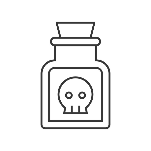 Potion of vergif in pot, voodoo zwarte magie, Halloween gerelateerde pictogram schets ontwerp bewerkbare beroerte - Vector, afbeelding