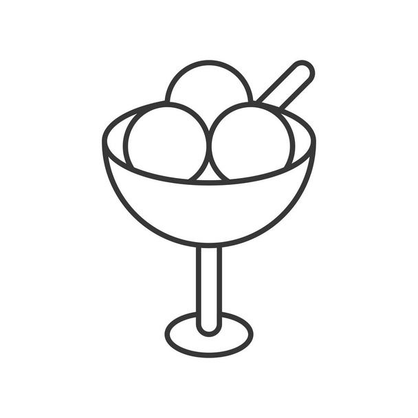 白い背景の上のアイスクリームの 3 つのボールとアイス クリーム カップ - ベクター画像