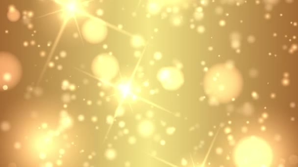 Altın bokeh ışıklar parçacıklar ve starglow - Video, Çekim