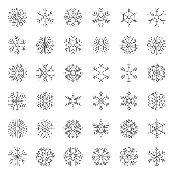 Sneeuwvlokken pictogram pixel perfect - Vector, afbeelding