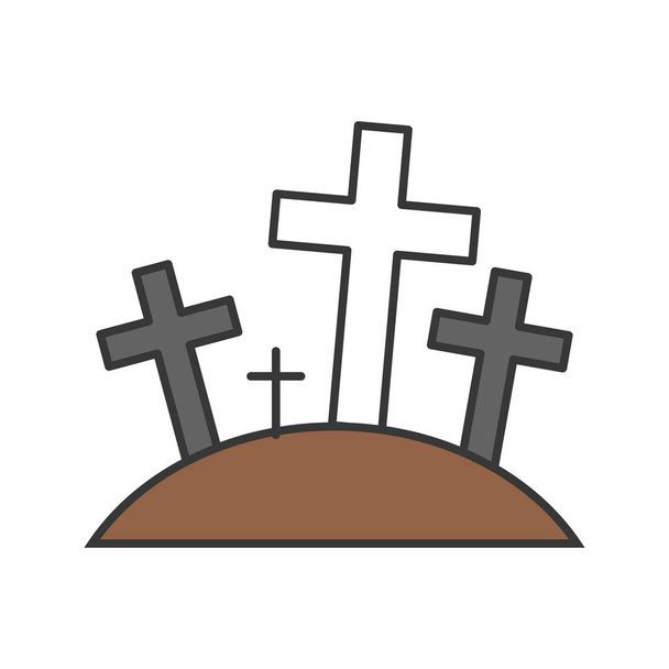 кладбище, векторная иллюстрация Хэллоуина
   - Вектор,изображение