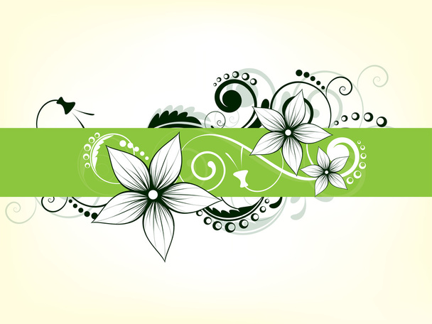 Floral background with flowers and swirls - Vector, Image