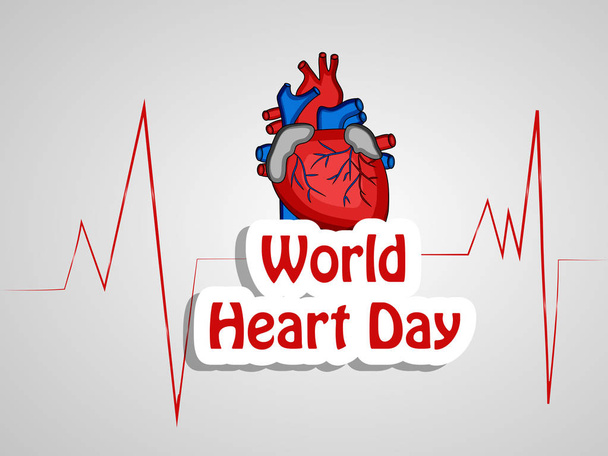 Maailman sydänpäivän taustatekijöiden havainnollistaminen - Vektori, kuva